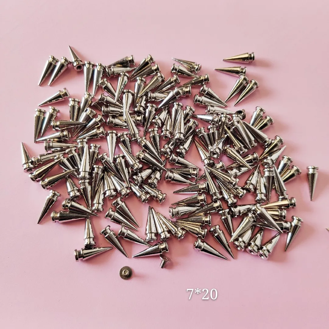 

100pcs/set Silver Gold Cone Studs And Spikes DIY Craft Cool Punk Garment Rivets For Clothes Bag Shoes Leather DIY Handcraft