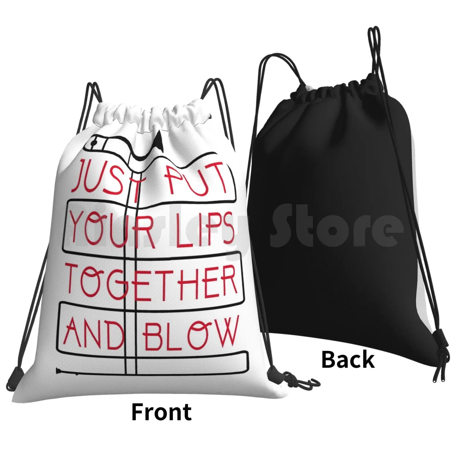 Just Put Your Lips Together And Blow! Backpack Drawstring Bags Gym Bag Waterproof Music Jazz Jazz Music Marching Band