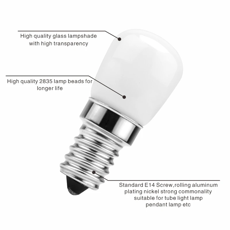 Imagem -04 - Lâmpada de Geladeira E14 3w de Led Lâmpada de Led tipo Milho para Geladeira 220v Branca Fria Branca Quente e Smd2835 Substitui Luzes de Halogênio