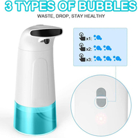 250ml Infrared Automatic Soap Dispenser Auto Electric 3 Types of Bubbles Adjustable Foaming Dispenser for Bathroom Kitchen Hotel