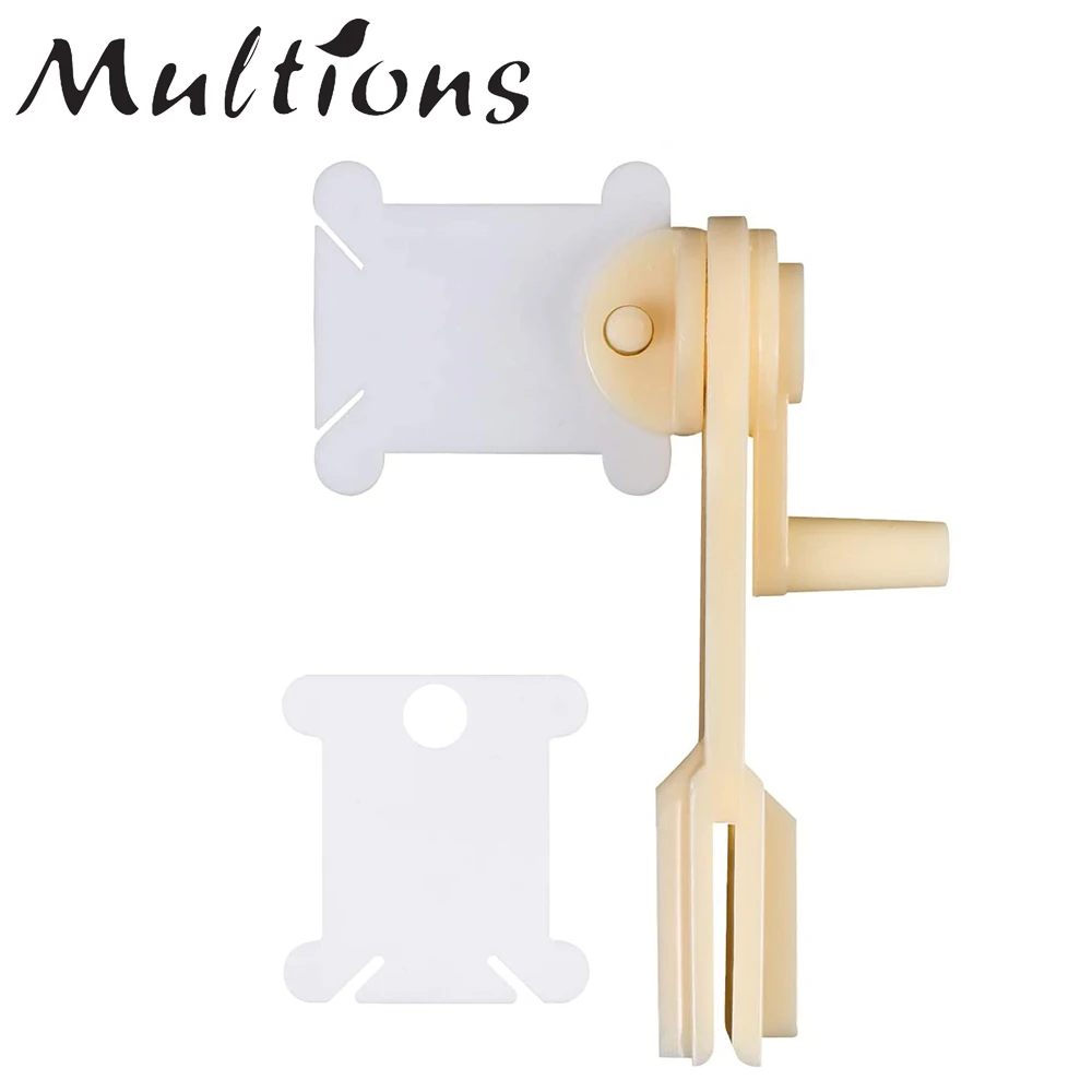 30Pcs Plastic Floss Bobbins with 1Pc Floss Bobbin Winder for Embroidery Floss Organizer DIY Quilting Cross Stitch Sewing Tools