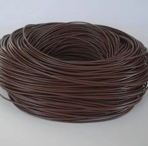 100M/lot light brown black brown 1.5mm real wax Round COW Genuine Leather Cord Bracelet Necklace DIY Rope String Thread dgg234