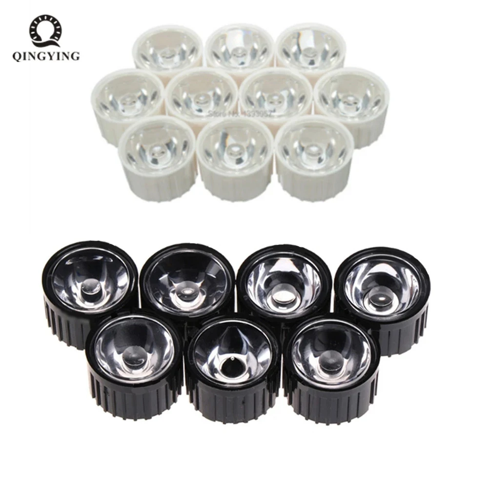 50 zestawów soczewek LED o dużej mocy 1W 3W 5W 20MM PMMA z uchwytem 5 15 25 30 45 60 90 120 stopni dla 1 3 5 Watt Light Beads