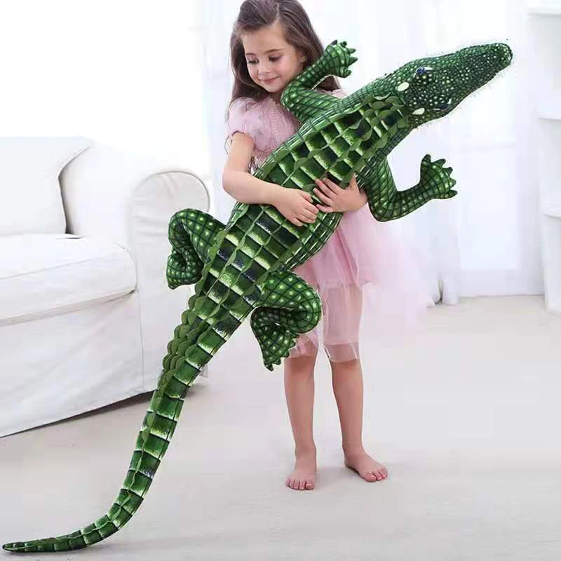 105/195cm Stuffed Animal Real Life Alligator Plush Toy Simulation Crocodile Dolls Kawaii Ceative Pillow Xmas Gifts