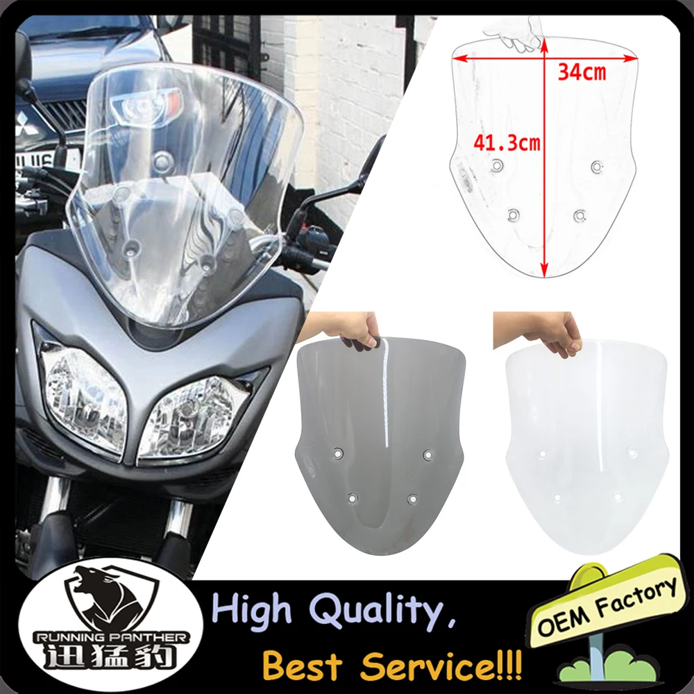 

Windshield Windscreen Accessories Double Bubble Acrylic Smoke Motorcycle For Suzuki DL650 DL 650