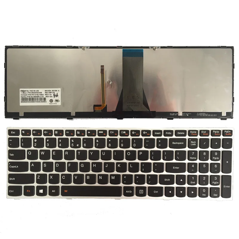 

NEW US Keyboard for Lenovo G50-70 G50-70M B50 G50-70AT B50-70 B50-80 Z70-80 US English Backlit laptop keyboard silver