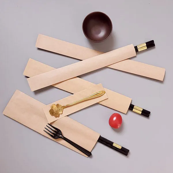 

Coated paper disposable chopstick bag Chopstick cover kraft paper bag