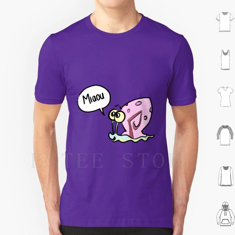 Gary Cartoon-T Shirt Cotton Men DIY Print Ink Meow Snail Pink Animal Bd Cartoon Krabs Bubble Cat Fart Childhood