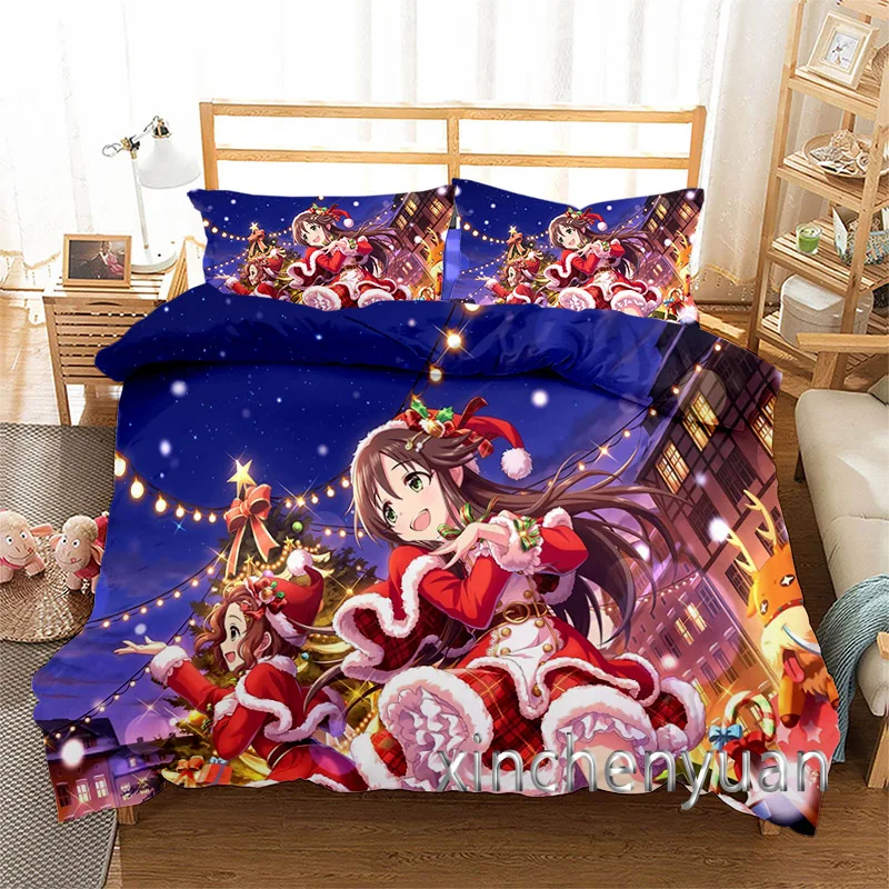 Christmas Theme 3D Printed Duvet Cover Set Twin Full Queen King Size Bedding Set Bed Linens Bedclothes for Young K47