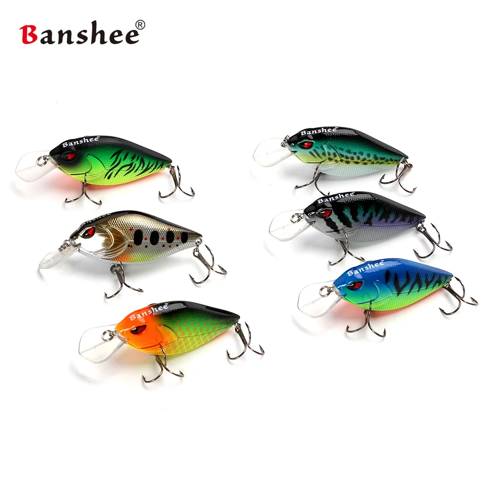 Banshee 6pcs/lot 68mm 15g Snoop VIBS VKR68  Rattle Slient Wobbler Shallow Diving Crankbaits Crank Hard Bait Fishing lure