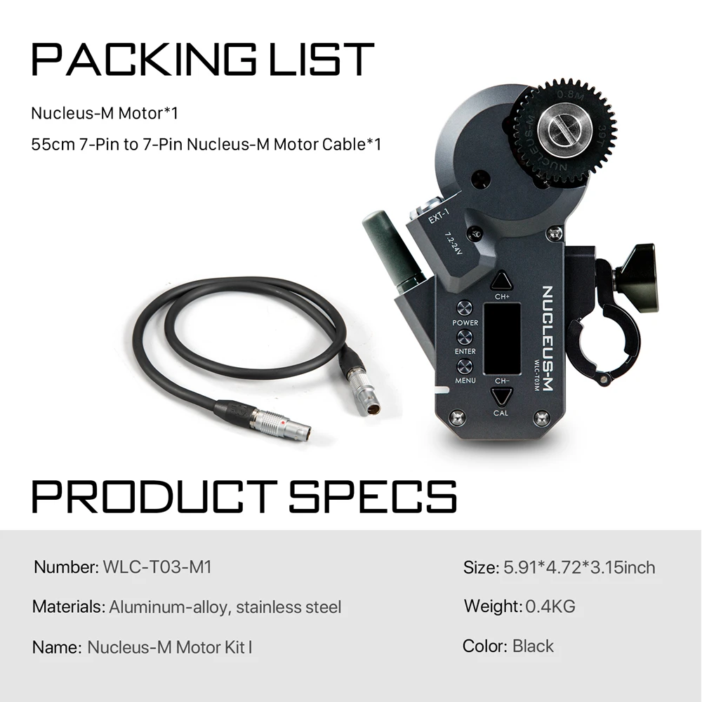 TILTA WLC-T03-M1 Wireless Follow Focus Motor Nucleus-M Motor Kit 1 Nucleus M Lens Control System for Gimbal for Arri RED Camera