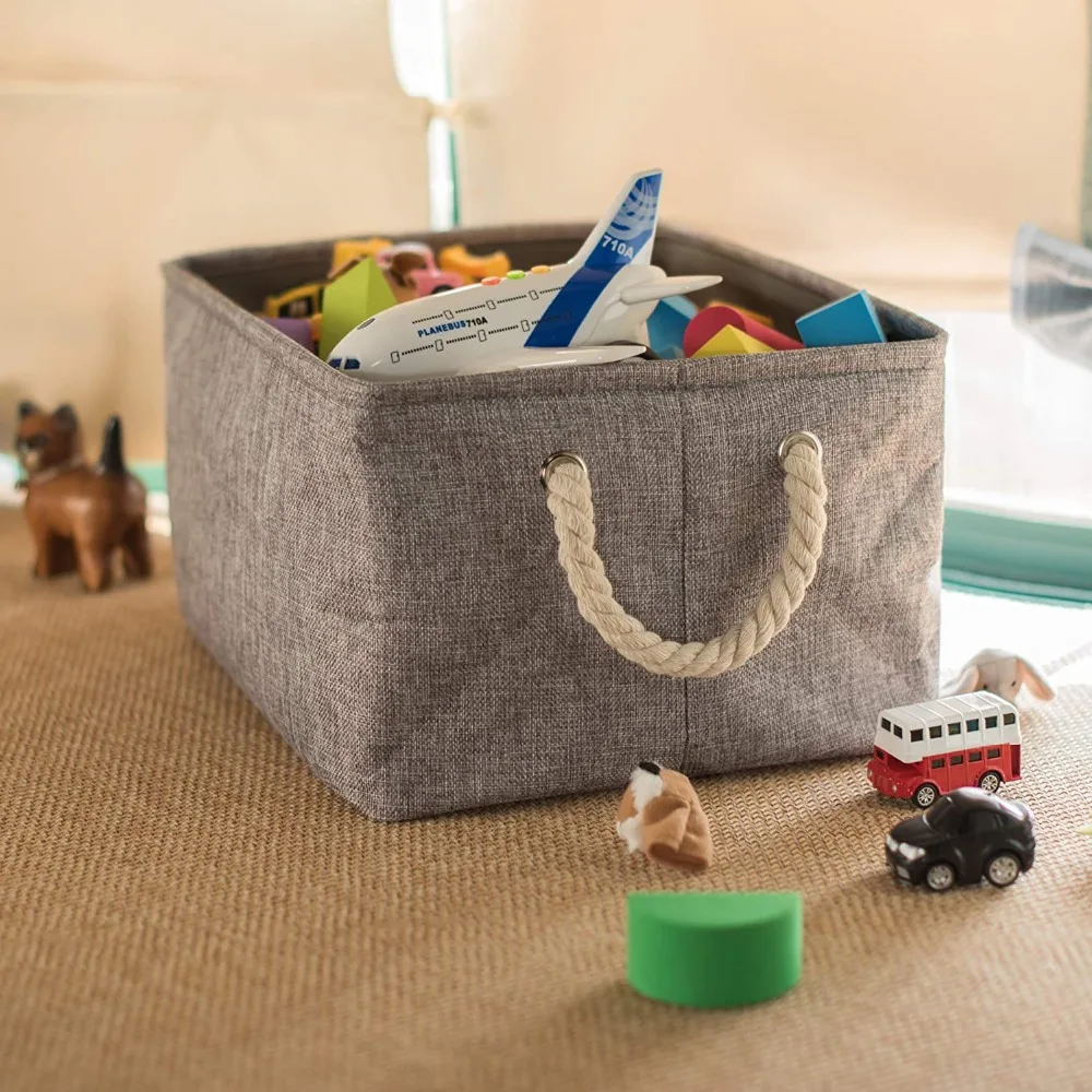 

Folding Storage Basket Linen Fabric Closet, Toy Clothes Storage Box, Office Desktop Organizing Household Laundry Cleave New