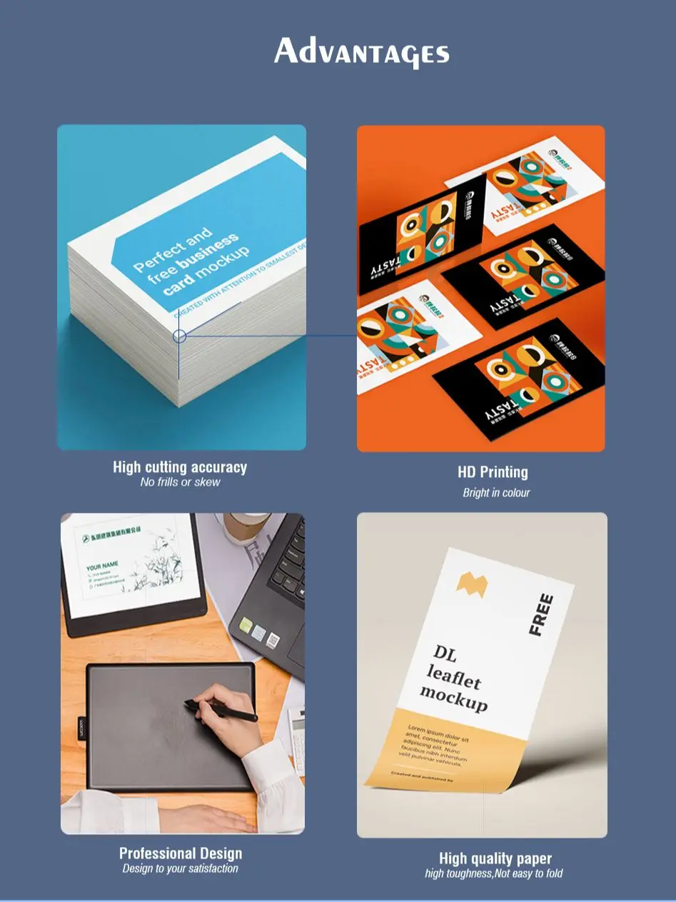 Benutzerdefinierte business karte danke karte ihre inhalte doppel seite voller farbe drucken geschenk dekoration karte personalisierte logo name marke – Detail 5