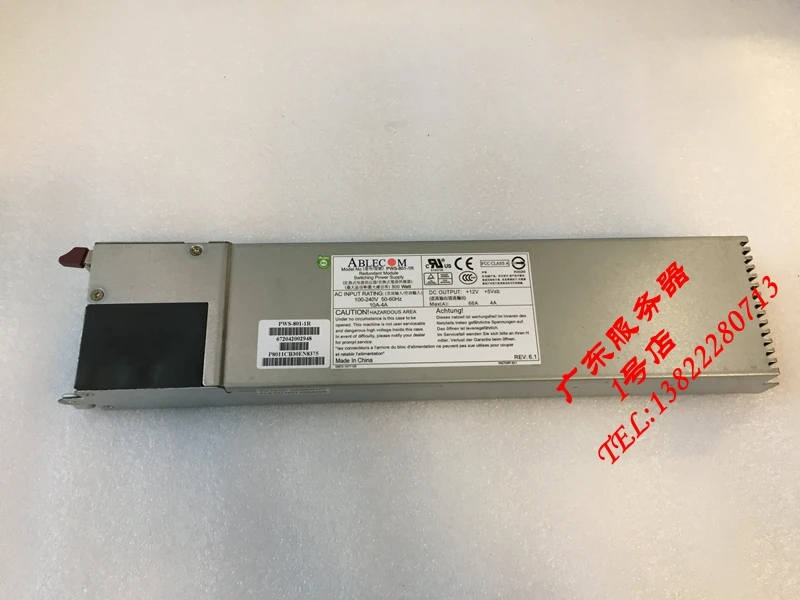 For Supermicro SUPERMICRO ABLECOM PWS-801-1R 800W server power supply