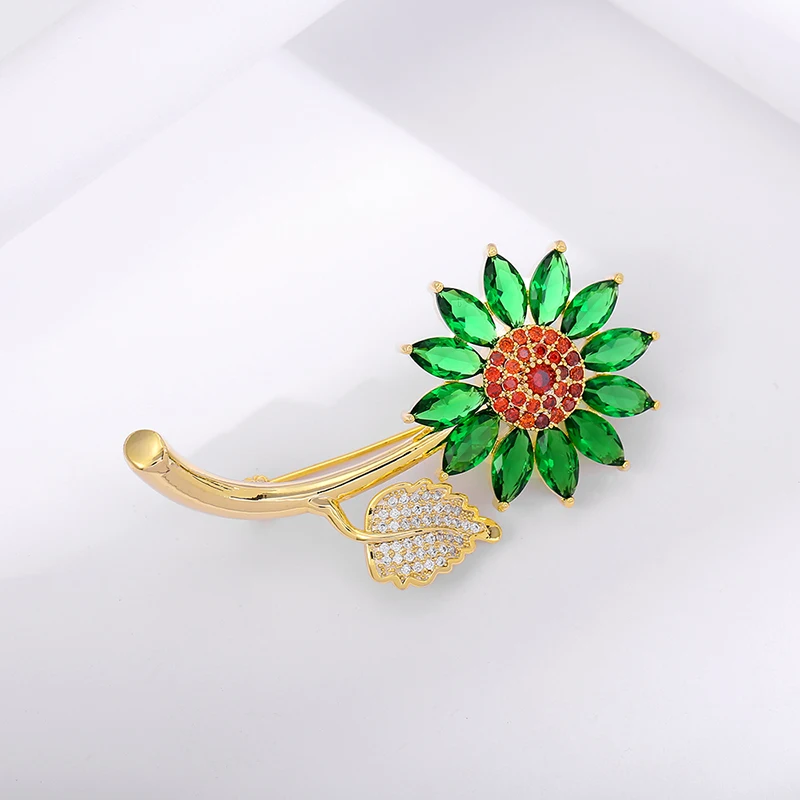 

Zhijia fashion new luxury crystal rhinestone zircon copper pins brooches party gifts jewelry accessories