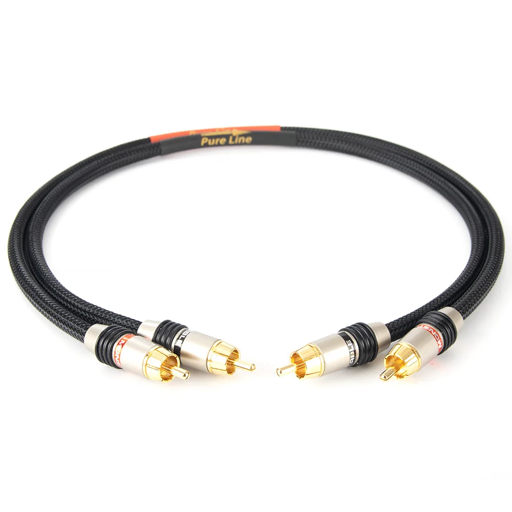 hifi RCA cable audio 2rca male to 2rca male TV amp DAC wire line 4 RCA connector professional for MP3 DVD player