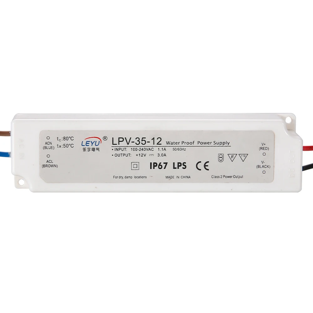 high quality  35w 15v waterproof power supply for led