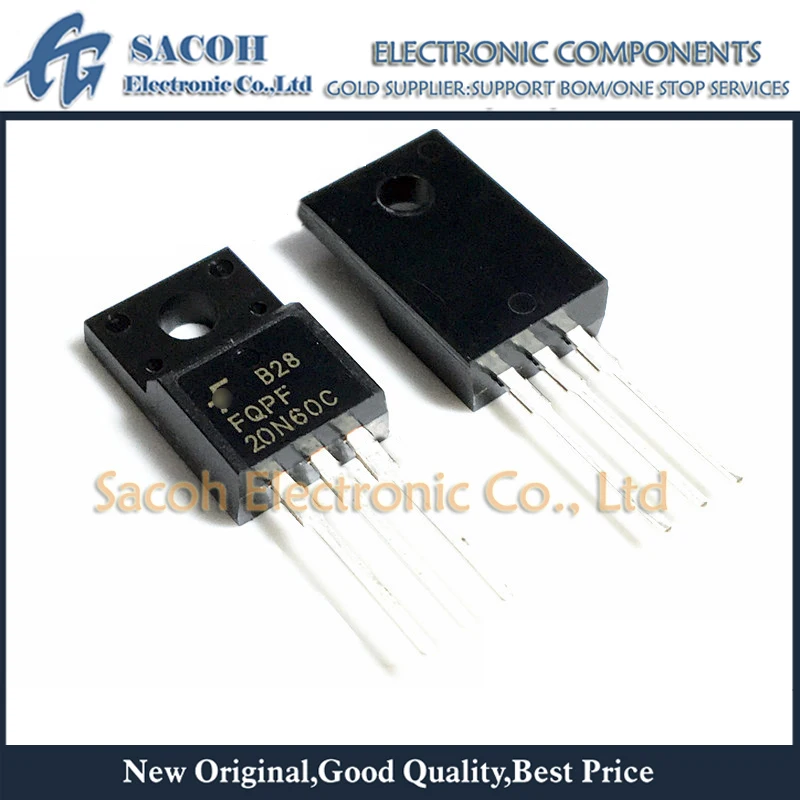 

10Pcs FQPF20N60C or FQPF20N60 20N60 TO-220F 20A 600V Power MOSFET transistor