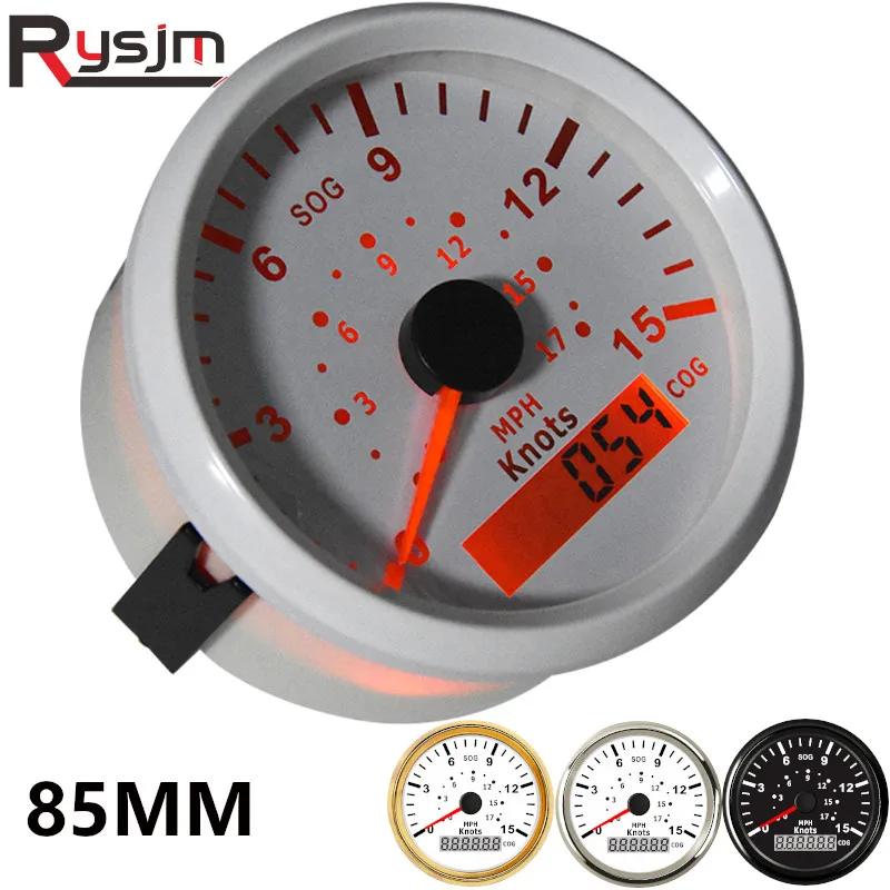 

Universal 85mm(3-3/8'') Boat GPS Speedometer Speedo Gauge 15Knots 0-17 MPH For Marine Yacht Vessel Car Gauges 9-32V