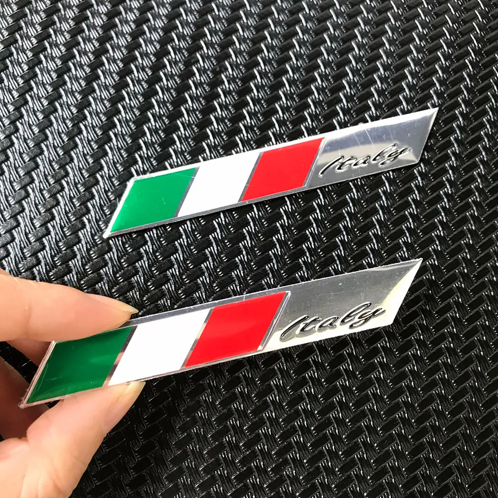 Italy Flag 3D Metal Emblem Badge Car Styling Motorcycle Decal for Renault Peugeot Citroen Chevrolet Ford VW Benz Skoda 2PCS