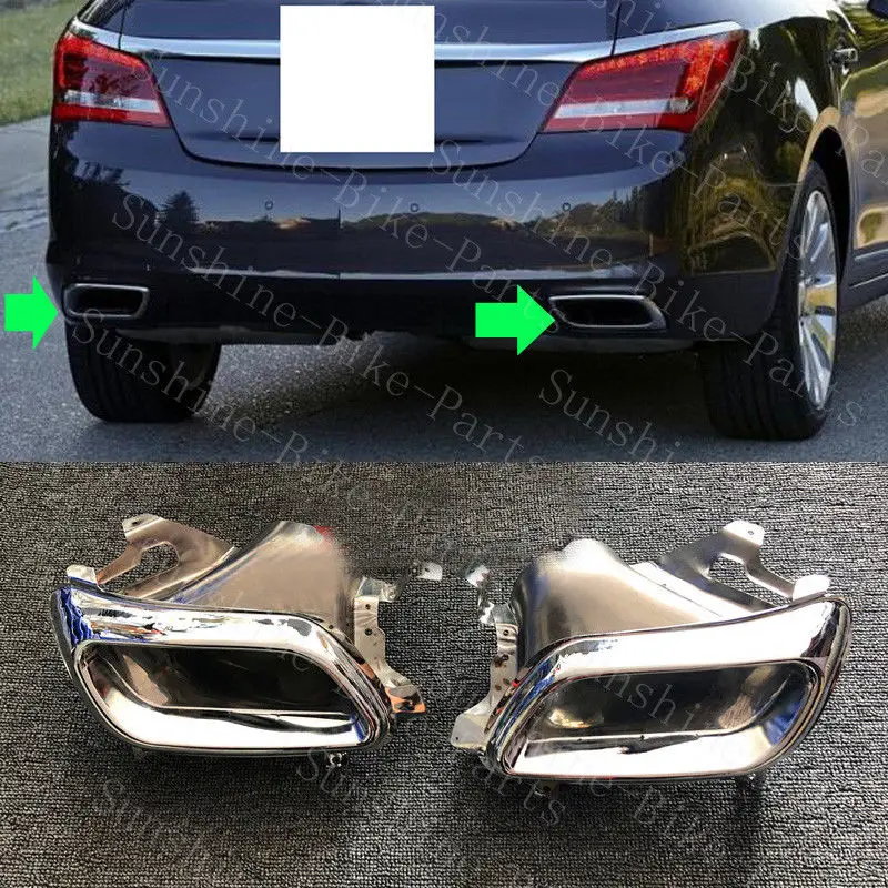 For Buick Lacrosse 2014-2016 Car Rear Bumper Stainless steel Tail Throat 2pcs