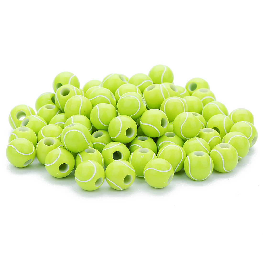 50pc/lot Football Baseball Basketball Tennis Acrylic Beads Sport Ball Spacer Beads Fit For Bracelet Necklace Diy Jewelry Making