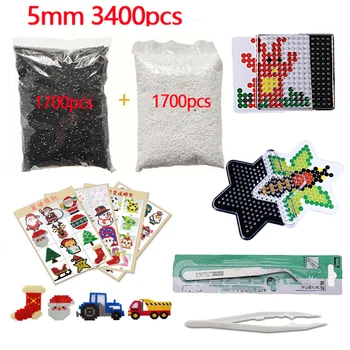 200g Biało-czarne koraliki Hama 5mm Zestaw koralików bezpiecznikowych Puzzle Zabawki Nauka Koraliki bezpiecznikowe Zabawki dla dzieci kreatywne zabawki Darmowa wysyłka