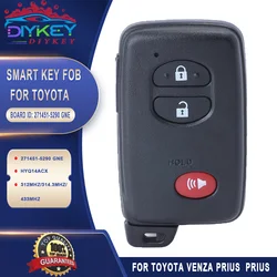 DIYKEY-Clé Télécommande Intelligente, pour Toyota Prius C V Venza 4 Runnner 271451 5290 2010 2011 2012 2013 2014 HYQ14ACX, 2015-2016 GNE