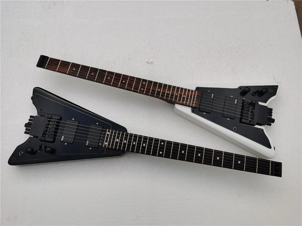 Headless Unusual Shape Electric Guitar,Basswood body,Maple neck,Black hardware,Rosewood fingerboard,Provide customized service