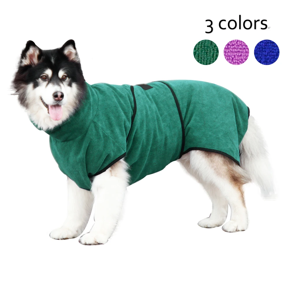 New Bathrobe For Dog Drying Towel Microfiber Quickly Absorbing Water Bath Towel Cat Hood Pet Bath Towel Grooming Pet Product