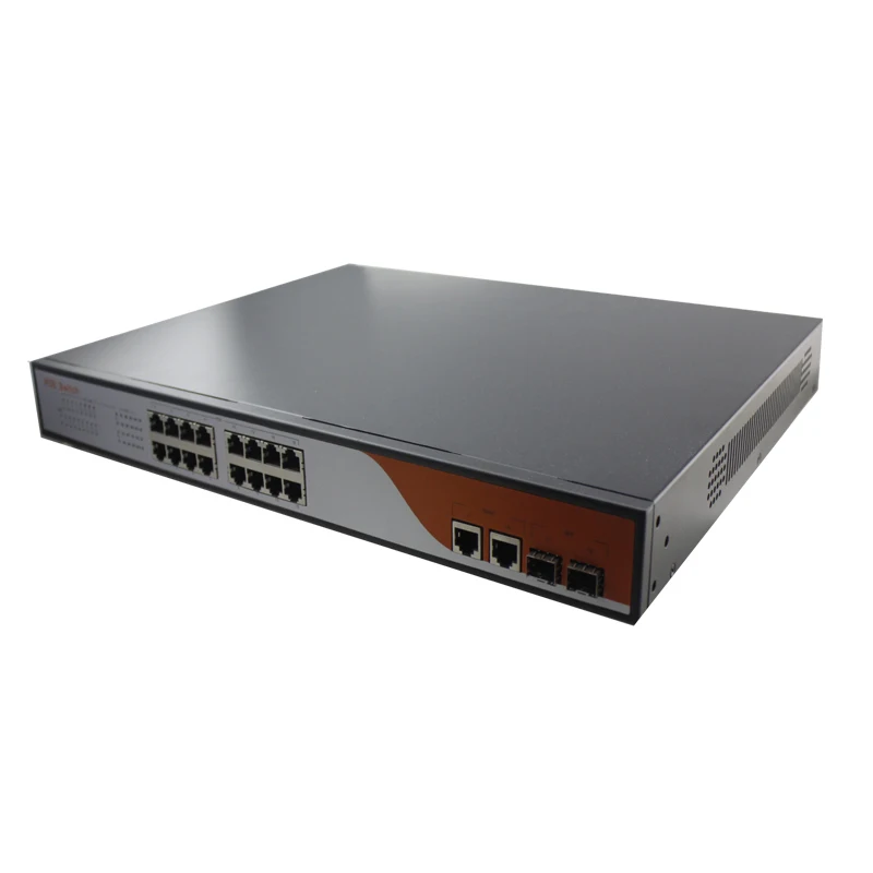 Commutateur réseau Ethernet intelligent, ANDDEAR-HYY4 w, 250w, POE, 16 ports, 10/100mbps, avec 2 ports gigabit rj45/sfp, liaison montante