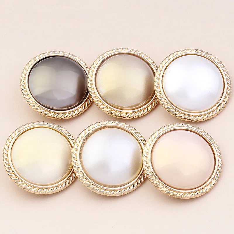 2PCs High-end Pearl Coat Button Sewing  Women's Small Fragrance Suit Shirt Coats Handmade DIY Clothing Decoration