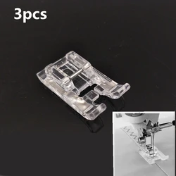 3Pcs Clear Open Toe Satin Stitch Presser Foot For Most Domestic Low Shank Snap-on Sewing Machine Accessories 5BB5171