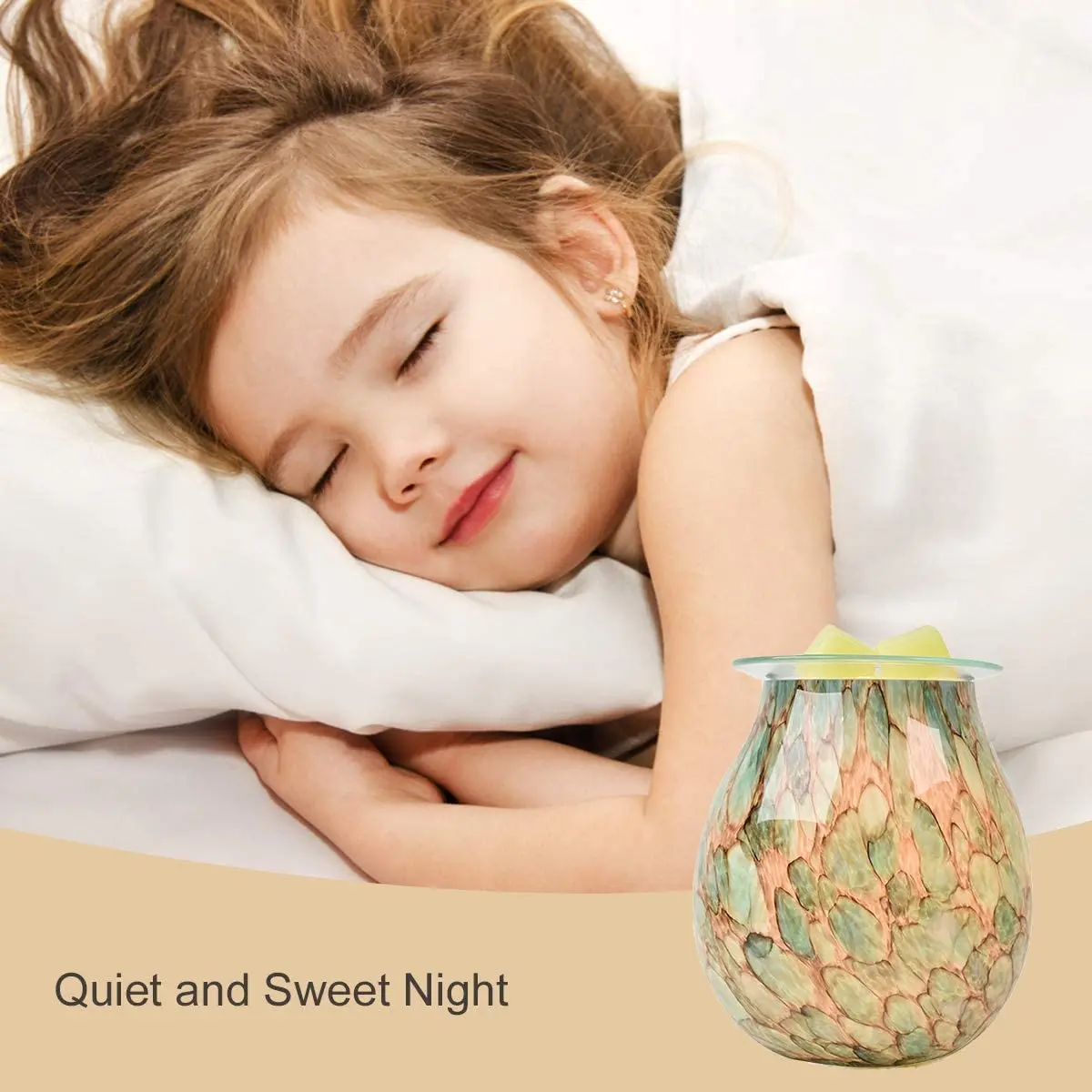 Aquecedor de óleo essencial de cera, queimador de cera tart com fragrância, luz noturna e difusor de óleo decorativo