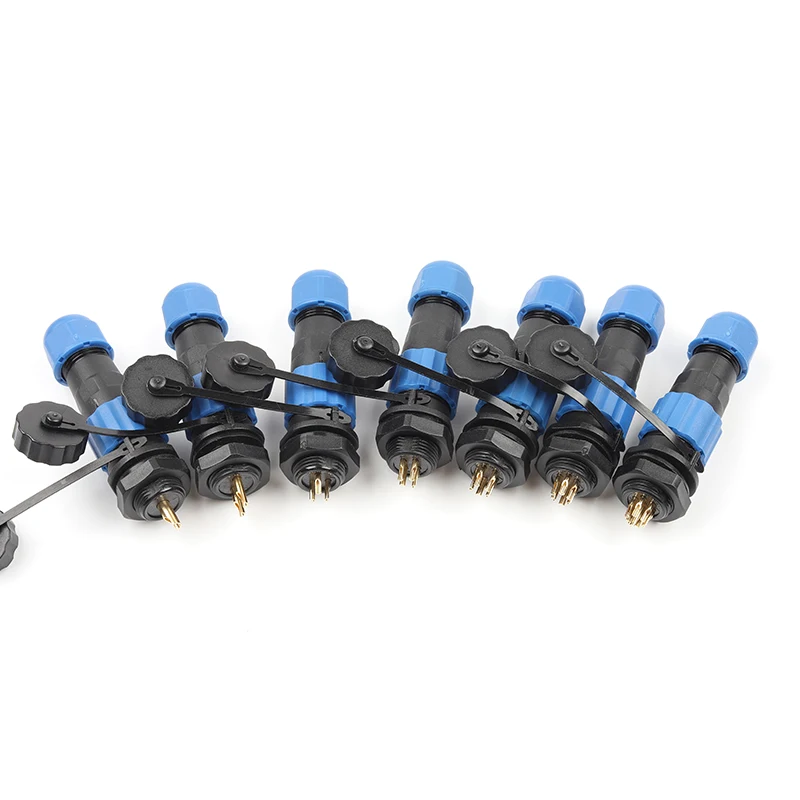 SP13 IP68 waterproof connector male plug & female socket 1/2/3/4/5/6/7/9 pin panel Mount wire cable connector aviation plug