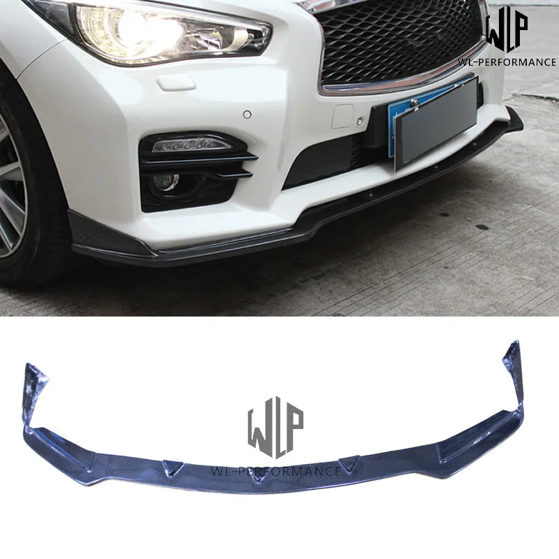 Q50 High Quality Carbon Fiber Front Bumper Lip Front Spoiler Lip for Infiniti Q50 Sports Version Car Styling 2014