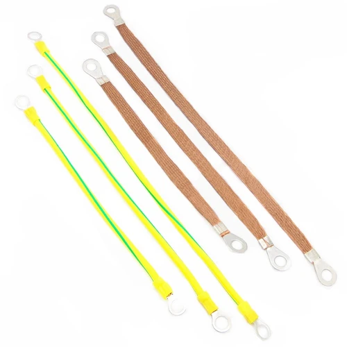 Imagen 1 del producto Cable de tierra Alambre de tierra amarillo y verde Alambre trenzado Correa de tierra de 2,5/4/6 mm Cables conectados flexibles