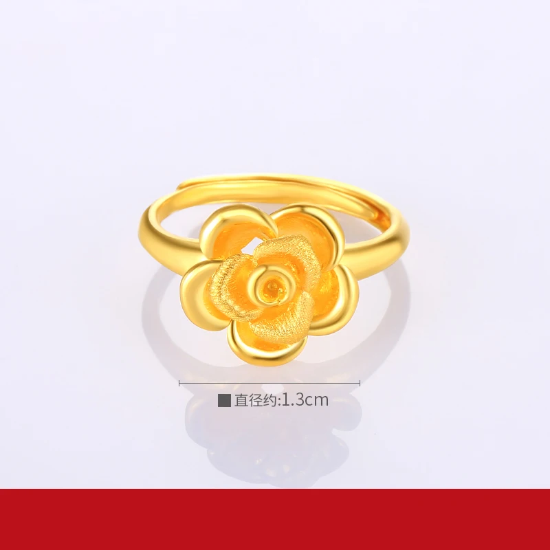 JLZB 24K Pure Gold Ring Real AU 999 Solid Gold Rings  Shiny Heart Beautiful Upscale Trendy Classic Jewelry Hot Sell New 2023