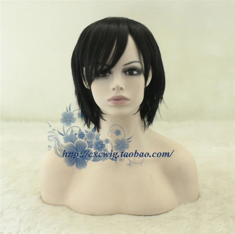 Game Cosplay Ada Wong Black Short Hair Wig 30cm Cosplay Wigs+ Wig Hat