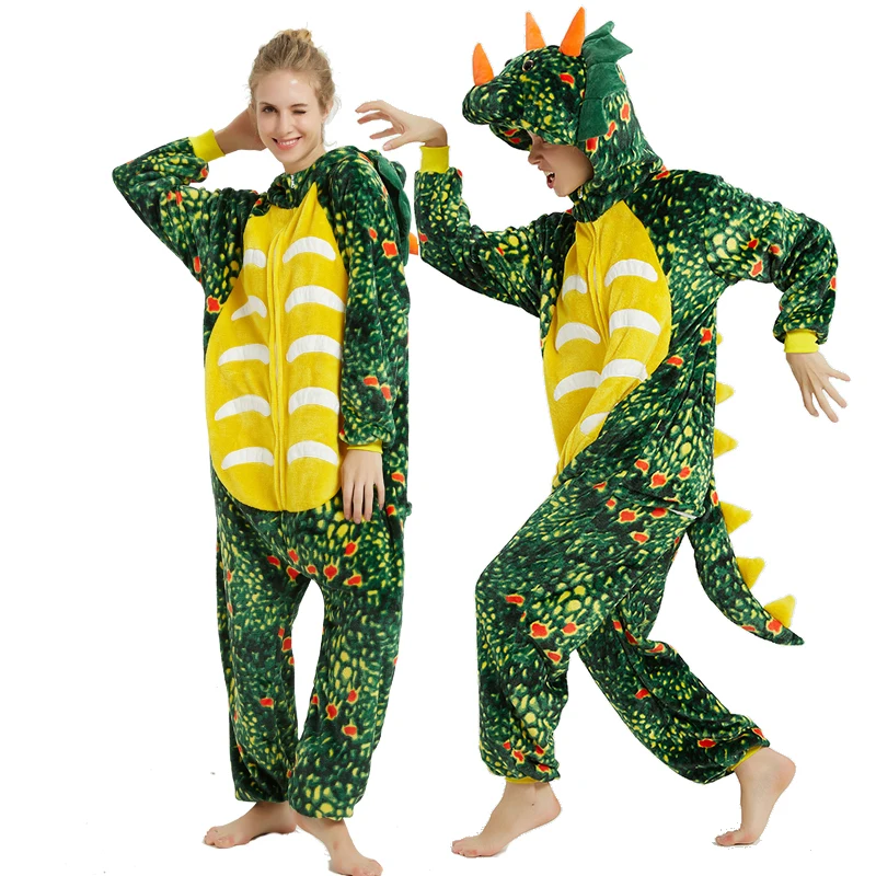 

Пижама Triceratops в виде животного Kigurumis, пижама с драконом, домашняя одежда, забавная фланелевая мягкая Пижама для взрослых, цельнокроеный костюм для вечеринки