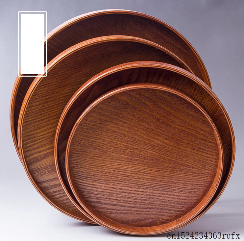 

10 Pcs Round Wood Plates Sushi Dish Food Fruit Tea Handmade Cake Dinner Wooden Plate for Sushi Dessert Snack Serving Tray