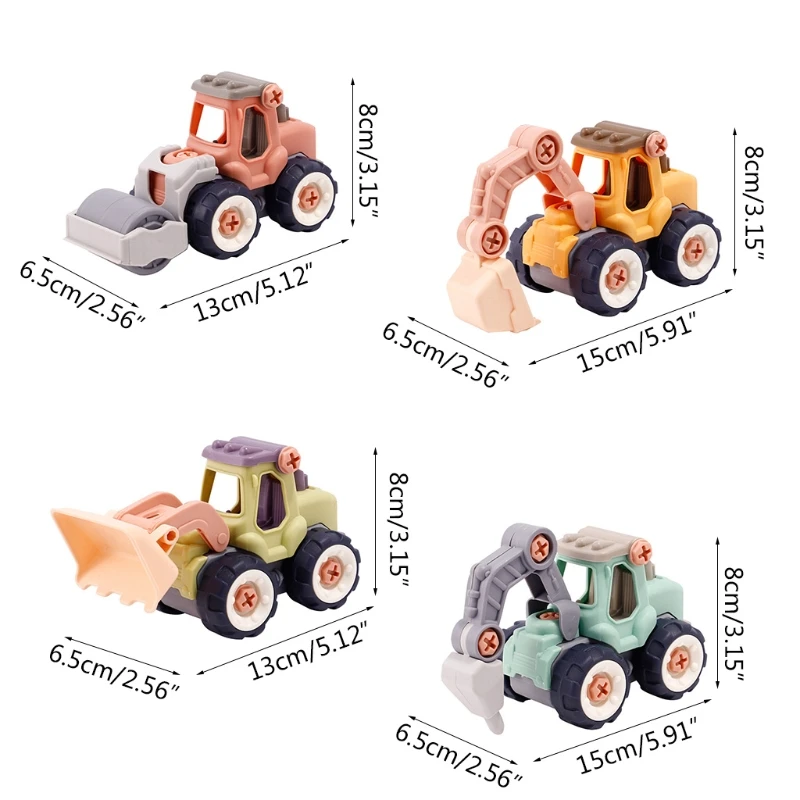 3D Dinosaur Assembly Novelty Children Screw DIY Car Tractor Shaped Friction Power Car Play Lawn Games Best Gift