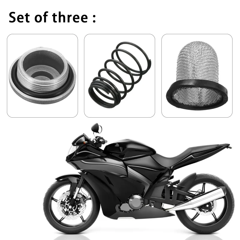 1 Set Motorcycle Scooter Aluminum Oil Drain Spring Screws Engine Accessories For 50-150cc GY6 Baotian Benzhou Znen Taotao