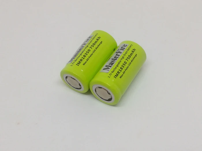 

Wholesale MasterFire IMR18350 750mah 18350 3.7V High Drain Rechargeable Lithium Battery Cell 15A Discharge for Camping Light