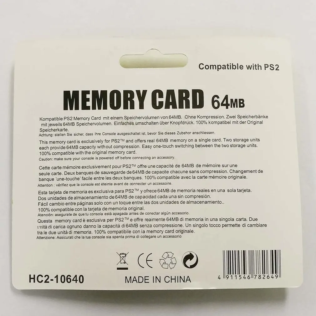 High Quality for Ps2 Memory Card New 64M128M Memory Card 8M16M32M