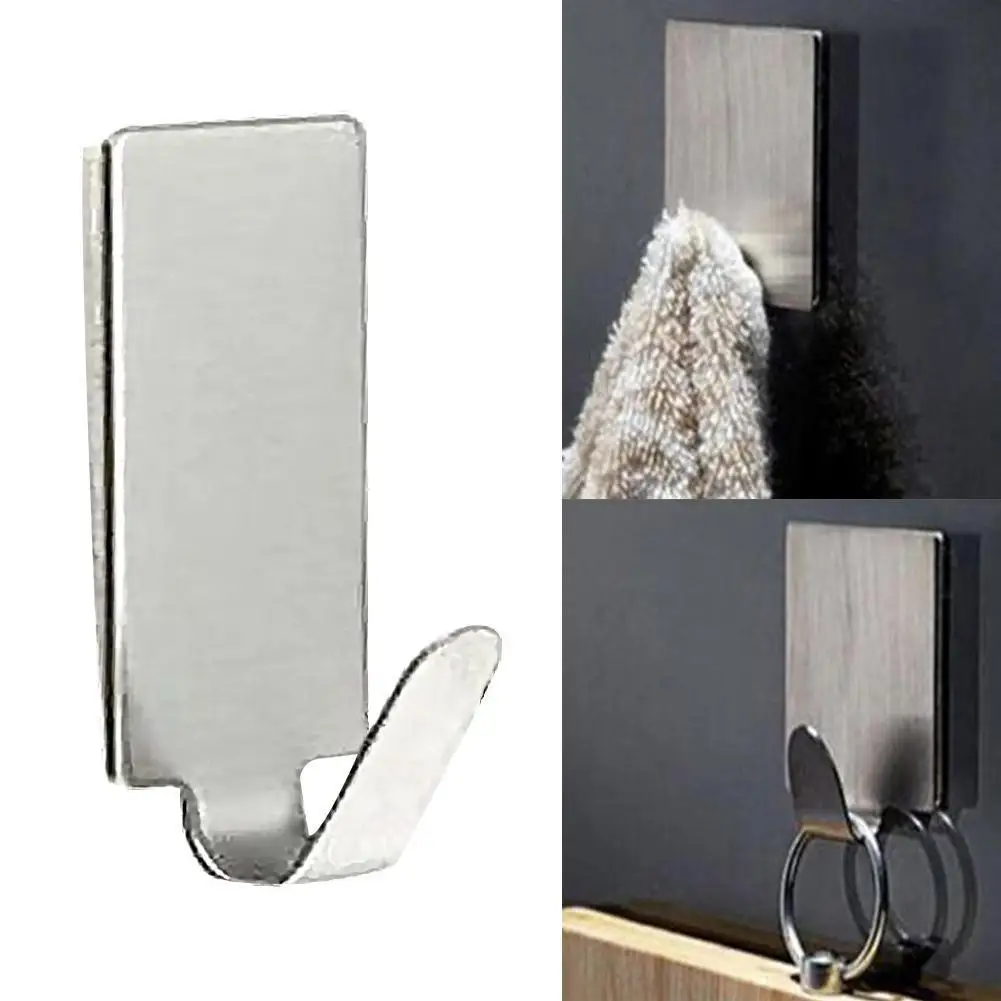 6 Chiếc Đồng Hồ Thép Không Gỉ Dính Dính Liền Mạch Móc Treo Tường Khăn Móc Treo Quần Áo