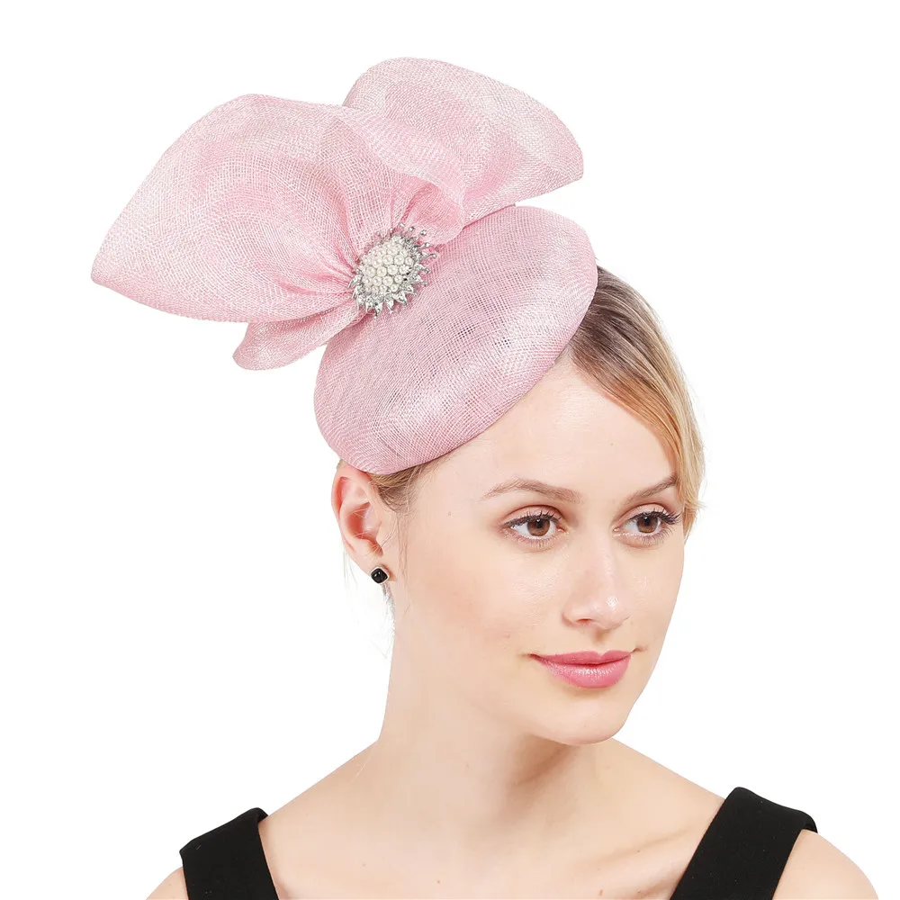 

Nice Fascinators Hats Women Elegant Wedding Accessory With Headband High Quality 4 Layer Sinamay Headpiece Formal Dress Headwear