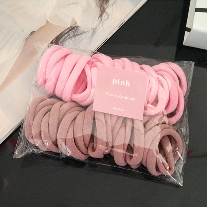[Pack Of 50/30 ] Korean Girl Gradient Color Seamless Hair Rope Color Hair Ring High Stretch Towel Ring Candy Color Hair Rope