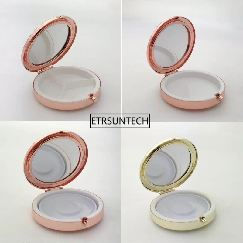 

50pcs Portable Metal Round Pill Box Medicine Tablet Capsule Container False eyelash box Storage Travel F3611