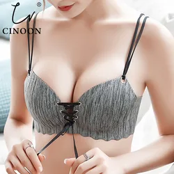 CINOON-sujetadores súper Push Up, ropa interior Sexy sin costuras para mujer, bralette femenino sin aros, lencería trasera de belleza, sujetador para mujer